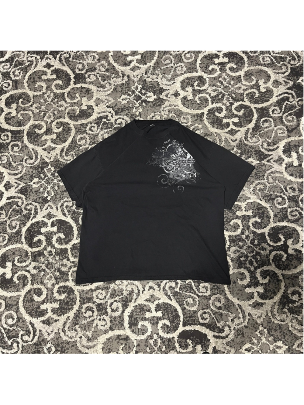 Men's Unbranded Black & White Graphic Short Sleeve Tee XL